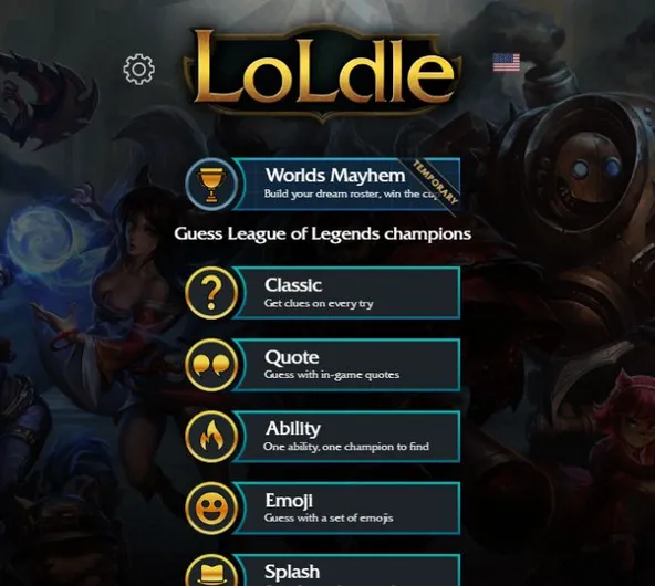 LoLdle 공식 사이트 화면
