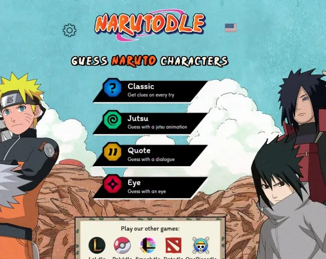 Narutodle 공식 사이트 화면
